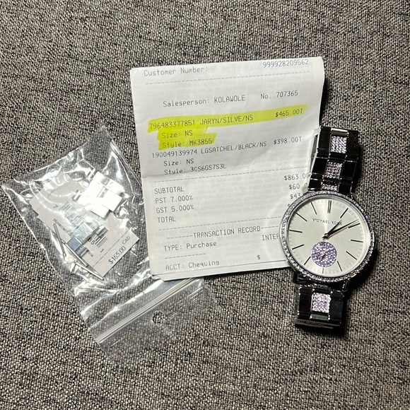 Michael Kors Silver and Purple Watch - Picture 2 of 3